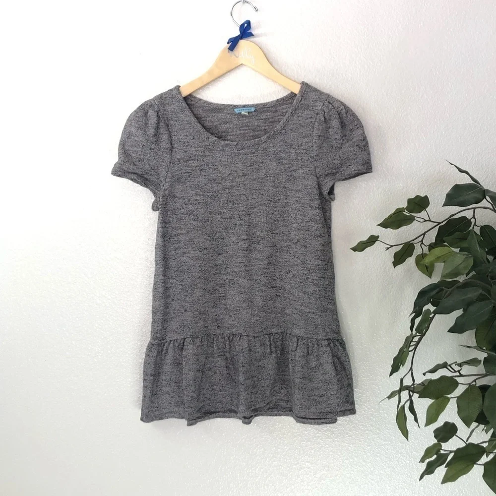 Anthro Leifnotes Grey Puffy Sleeve Sweater
